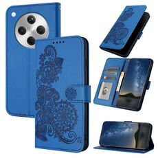 Per OPPO Find X8 Datura Flower Custodia in pelle con stampa flip (blu)