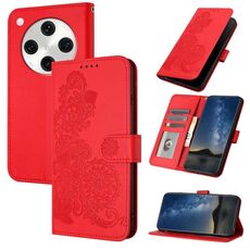 Per OPPO Find X8 Pro Datura Flower Custodia in pelle con stampa flip (rosso)