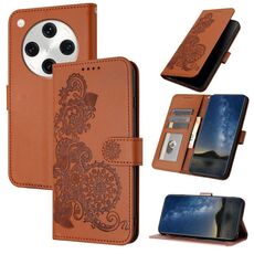 Per OPPO Find X8 Pro Datura Flower Embossed Flip Custodia in Pelle per Telefono (Marrone)