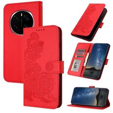 Custodia per telefono in pelle con motivo a fiori di Datura per Honor Magic7 Pro (rosso)