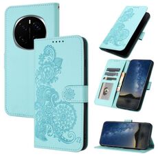 Custodia per telefono in pelle con motivo a fiori di Datura per Honor Magic7 Pro (azzurro chiaro)