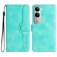 Per vivo Y300 / vivo V40 Lite 4G / 5G IDN Custodia in pelle con motivo a cuore (azzurro chiaro)