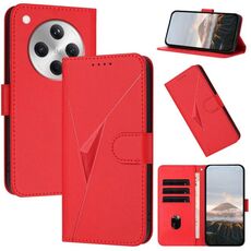 Per OPPO Find X8 Custodia per telefono in pelle con fibbia a motivo triangolare (rosso)