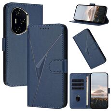 Per Honor 300 Pro / Honor 300 Ultra Custodia in pelle con fibbia a motivo triangolare (blu reale)