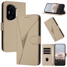 Per Honor 300 Pro / Honor 300 Ultra Custodia in pelle con fibbia a motivo triangolare (oro)