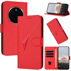 Custodia per telefono in pelle con fibbia a forma di triangolo per Honor Magic7 Pro (rosso)