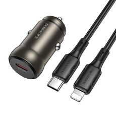 BOROFONE BZ32 Fresh PD30W Caricabatterie per auto di tipo C con cavo a 8 pin da 1 m (oro)
