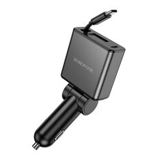 BOROFONE BZ33 Auspicious PD60W Caricabatteria da auto tipo Cx2 con cavo retrattile (nero)