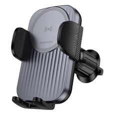 Borofone BH221 Path Supporto per presa d'aria per auto con ricarica rapida wireless a spinta (nero)