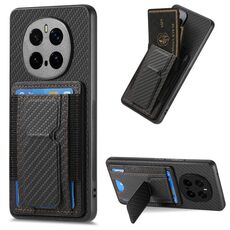 Custodia per telefono cellulare con supporto elastico pieghevole in fibra di carbonio per Honor Magic7 Pro (nero)