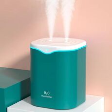 SD03 2L Umidificatore da tavolo a doppia porta con grande capacità e aromaterapia con luce notturna (verde)