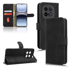 Per vivo iQOO 13 Custodia in pelle magnetica con chiusura magnetica Skin Feel (nero)