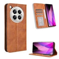 Per Infinix Zero 40 5G Custodia per telefono in pelle con fibbia magnetica e texture retrò (marrone)