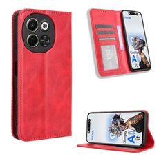 Per Tecno Pova 6 Neo 5G / Spark 30 5G Custodia per telefono in pelle con fibbia magnetica e texture retrò (rosso)