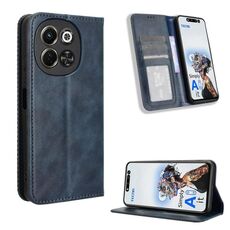 Per Tecno Pova 6 Neo 5G / Spark 30 5G Custodia per telefono in pelle con fibbia magnetica e texture retrò (blu)