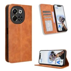 Per Tecno Pova 6 Neo 5G / Spark 30 5G Custodia per telefono in pelle con fibbia magnetica e texture retrò (marrone)