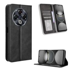 Per Tecno Spark 30 4G Custodia per telefono in pelle con fibbia magnetica e texture retrò (nero)