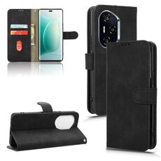 Custodia per telefono in pelle magnetica con chiusura magnetica per Honor 300 Pro (nera)