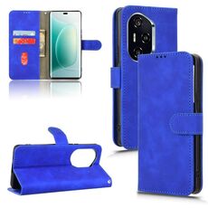 Custodia per telefono in pelle magnetica con chiusura magnetica per Honor 300 Pro (blu)