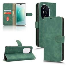Custodia per telefono in pelle magnetica con chiusura magnetica per Honor 300 Pro (verde)