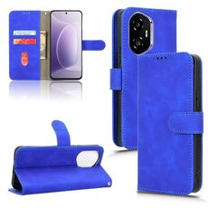 Custodia per telefono in pelle magnetica con chiusura magnetica per Honor 300 Skin Feel (blu)