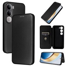Per vivo V30e / V40 Lite 5G Custodia per telefono in pelle con texture in fibra di carbonio (nero)