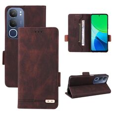 Per vivo Y19s Custodia in pelle con chiusura magnetica (marrone)