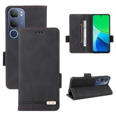 Per vivo Y19s Custodia in pelle con chiusura magnetica (nero)