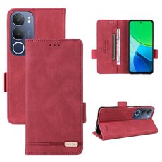 Per vivo Y19s Custodia in pelle con chiusura magnetica (rosso)