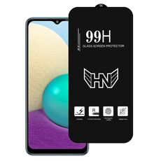 Per Samsung Galaxy A02 Pellicola in vetro temperato a schermo intero con grande arco in alluminio