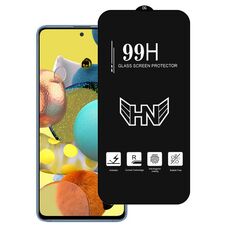 Per Samsung Galaxy A51 5G UW Pellicola in vetro temperato a schermo intero con ampio arco in alluminio