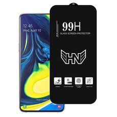 Per Samsung Galaxy A80 Pellicola in vetro temperato a schermo intero con grande arco in alluminio