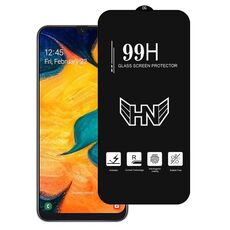 Per Samsung Galaxy A30 Pellicola in vetro temperato a schermo intero con grande arco in alluminio