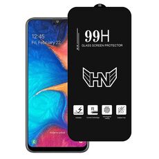 Per Samsung Galaxy A20 Pellicola in vetro temperato a schermo intero con grande arco in alluminio