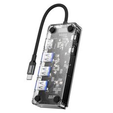 Adattatore HUB multifunzione 6 in 1 di tipo C awei HUB-2 (grigio)