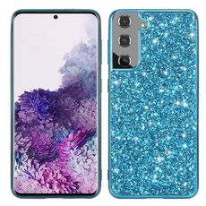 Per Samsung Galaxy S25+ 5G Custodia per telefono in TPU antiurto con polvere glitterata (blu)