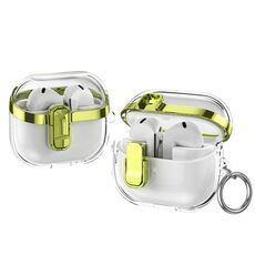 Per Samsung Galaxy Buds3 / 3 Pro Custodia protettiva per auricolari trasparente galvanica con blocco di sicurezza (verde)