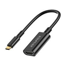 Cavo adattatore USB-C/Tipo-C a HDMI 4K 30Hz UHD awei CL-217T, lunghezza: 20 mm (nero)