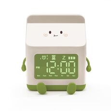 Sveglia con conto alla rovescia con display digitale a LED con scatola del latte divertente dei cartoni animati (verde)