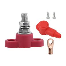 Terminale batteria unipolare M10 per yacht RV 12V, colore: rosso