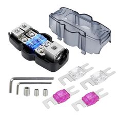 1 Out 2 Ways Car Audio Power Fuse Holder Car Fuse Distribution Block, Specifiche: CP-5175 con accessori