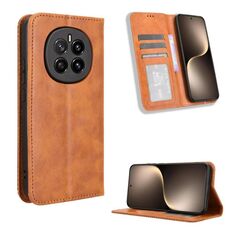 Custodia per telefono in pelle con fibbia magnetica For Honor Magic7 (marrone)