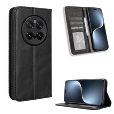 Custodia per telefono in pelle con fibbia magnetica For Honor Magic7 Pro (nero)