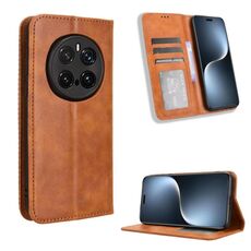 Custodia per telefono in pelle con fibbia magnetica For Honor Magic7 Pro (marrone)