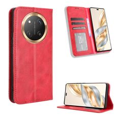 Per Honor X60 Pro 5G / X9C 5G Custodia per telefono in pelle con fibbia magnetica e texture retrò (rosso)
