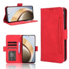 Per vivo V40 Lite 4G / 5G IDN Custodia in pelle con texture in vitello e slot per schede (rosso)