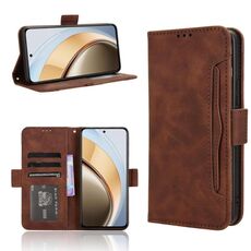 Per vivo V40 Lite 4G / 5G IDN Custodia in pelle con texture in vitello e slot per schede (marrone)
