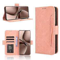 Per vivo V40e 5G / iQOO Z9S 5G Custodia in pelle con texture in vitello e slot per schede (rosa)