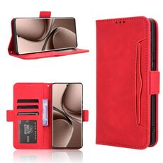 Per vivo V40e 5G / iQOO Z9S 5G Custodia in pelle con texture in vitello e slot per schede (rosso)