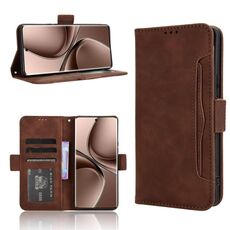 Per vivo V40e 5G / iQOO Z9S 5G Custodia in pelle con texture in vitello e slot per schede (marrone)